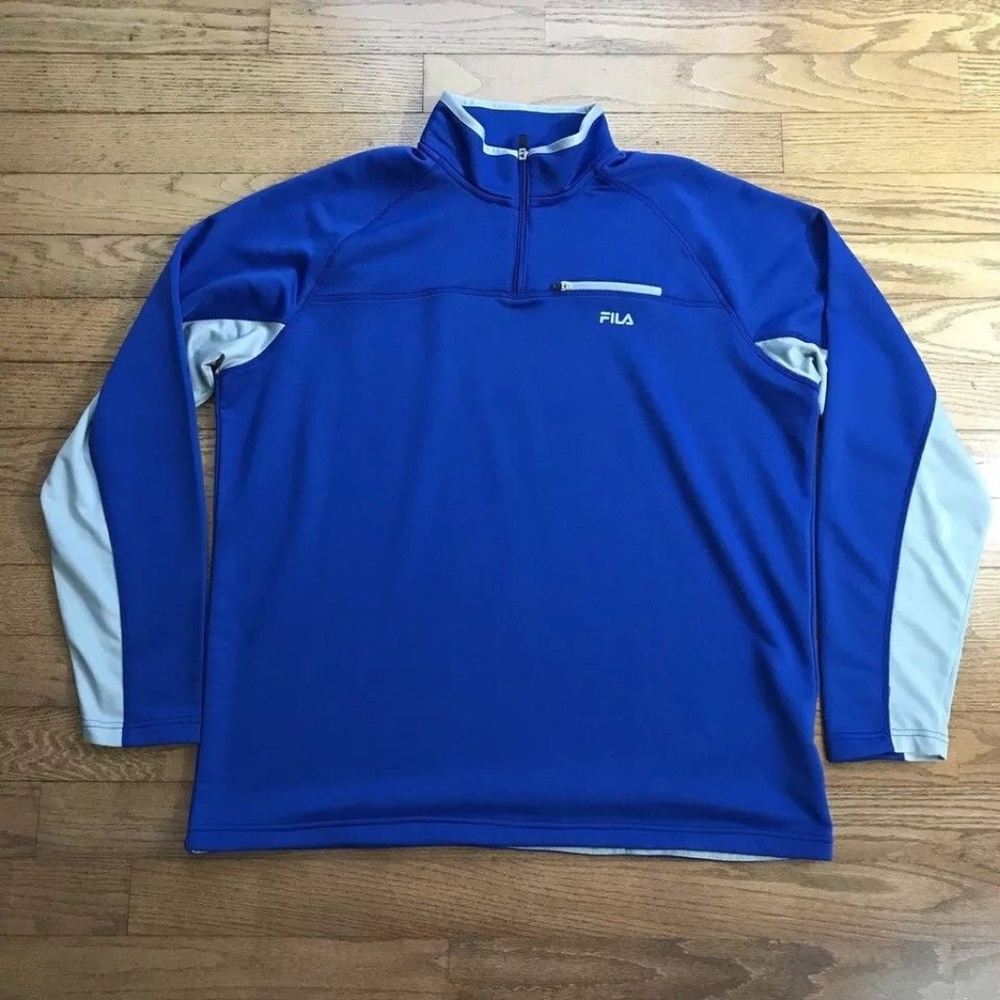 FILA  XXL Blue Gray Half Zip Athletic Pull Over